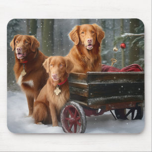 Mousepad Nova Escócia Duck Toller Retriever Snowy Sleigh