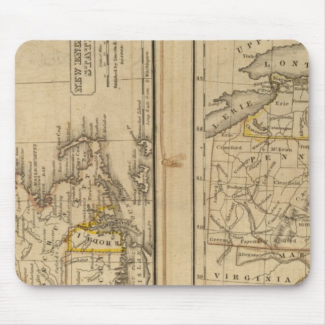 Mousepad Nova Inglaterra, Estados do Meio (Frente)