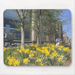 Mousepad Nova Iorque Daffodils Columbus Circle NYC Primaver
