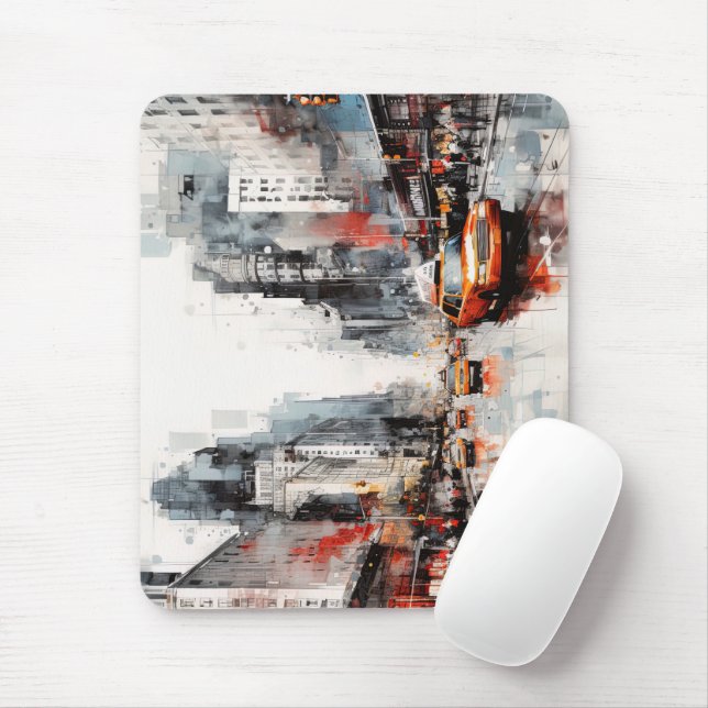 Mousepad Nova Iorque, paisagem pintada. (Com mouse)