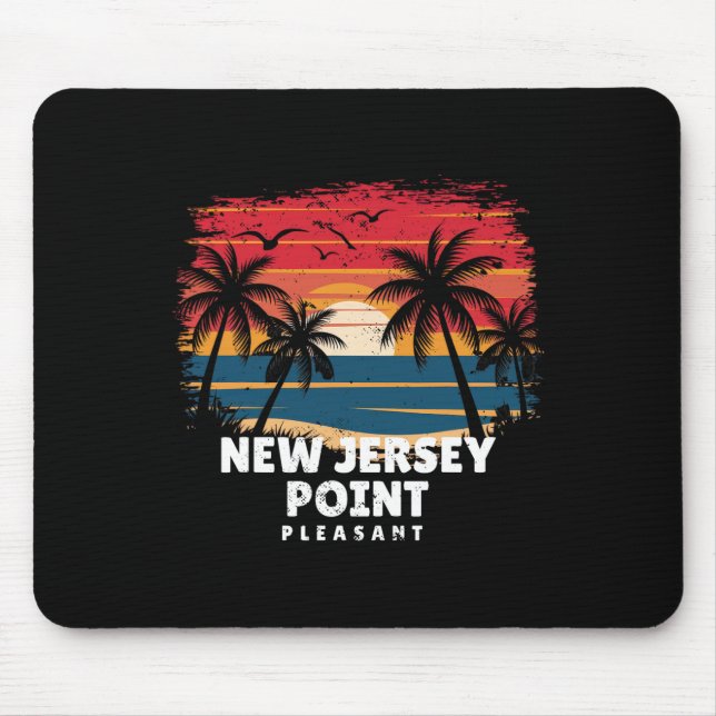 Mousepad Nova Jersey Point Pleasant Surfista Palmeira So (Frente)