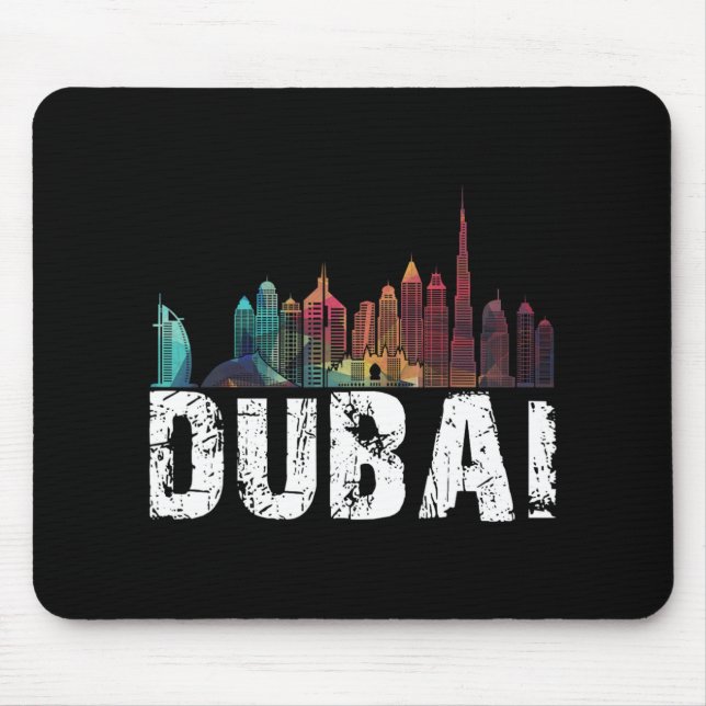 Mousepad Nova Linha Uni do Amor de Dubai para Férias em Dub (Frente)