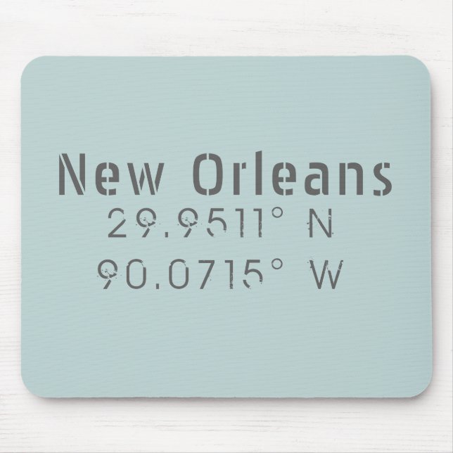 Mousepad Nova Orleans Latitude & Longitude (Frente)