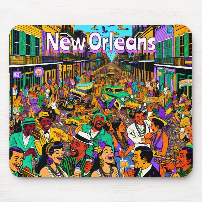 Mousepad Nova Orleans, Pessoas Louisiana se divertindo (Frente)