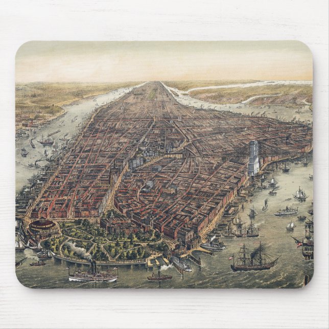 Mousepad Nova York Antiga, Manhattan, Ponte de Brooklyn (Frente)