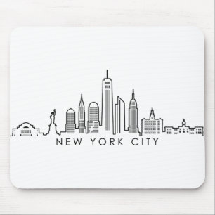 Mousepad NOVA YORK Manhatten EUA City Skyline Silhouette