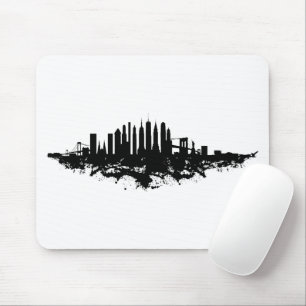 Mousepad Nova York Skyline Watercolor Black and White