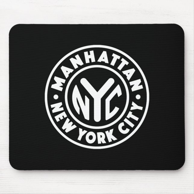 Mousepad Nova York Vintage Círculo Manhattan Branco  (Frente)