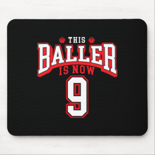 Mousepad Nove Aniversário de Basquete com Mais de 9 Anos
