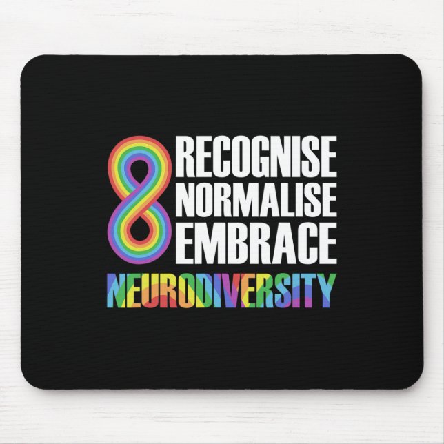 Mousepad Novidade Neurodiversidade Rainbow Infinity Autism  (Frente)