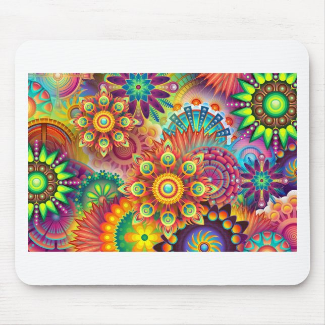 Mousepad Novo Abstrato Colorido no Fundo (Frente)
