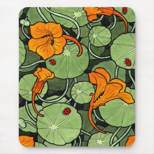 Mousepad NOVO! Art Nouveau Nasturtiums (Frente)