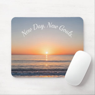 Mousepad Novo Dia Novas Metas Praia Nascer do Sol Motivacio