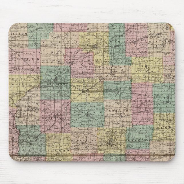 Mousepad Novo mapa de distrito de Indiana (Frente)