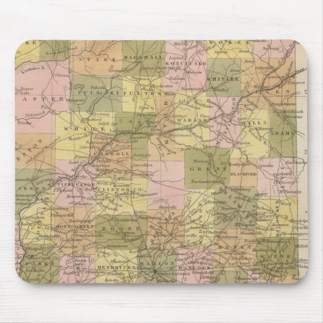 Mousepad Novo Mapa De Indiana (Frente)