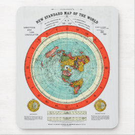 Mousepad Novo mapa padrão da Terra plana mundial