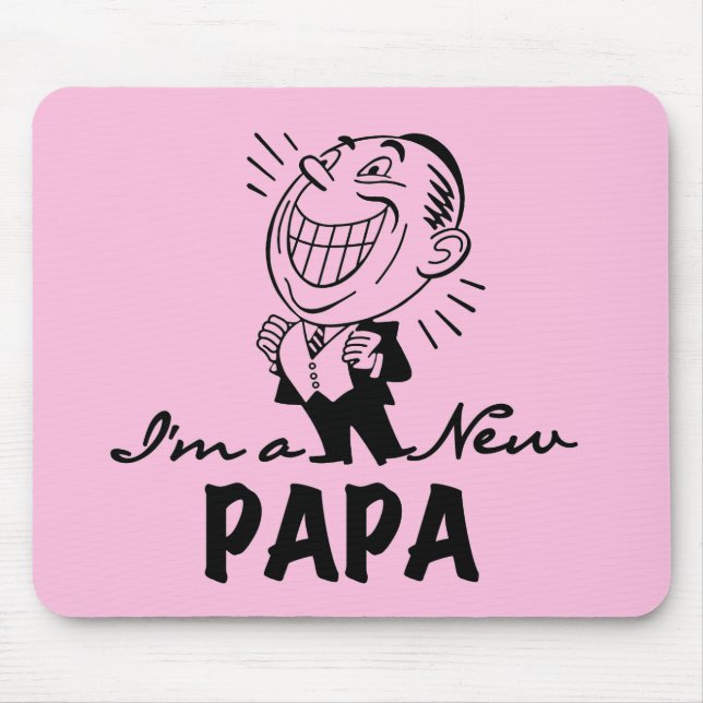 Mousepad Novo Papá Sorrindo Camisas e Presentes (Frente)