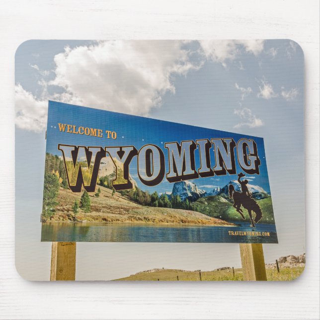 Mousepad Novo sinal de boas-vindas ao Wyoming - Fronteiras  (Frente)