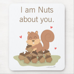 Mousepad Nozes de Esquilo Fofo Sobre Você Piada Amor Humor