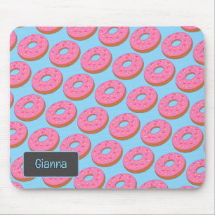 Mousepad Nozes de Fita Cons - Anéis de Fosco Rosa com Nome