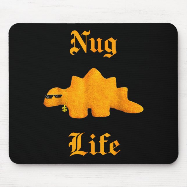 Mousepad Nug Life Dinosaur Chicken Nugget Funny Retro  (Frente)