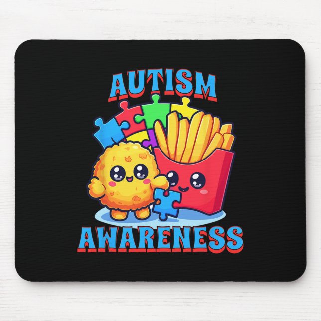 Mousepad Nugget de Frango E Batata Frita Conscientização do (Frente)