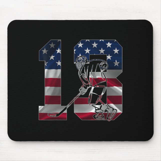 Mousepad Number 13 Years Ice Hockey 13th Birthday  (Frente)