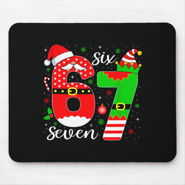 Mousepad Number 67 Matching Six Seven 6 7 Meme 6-7 Christma (Frente)
