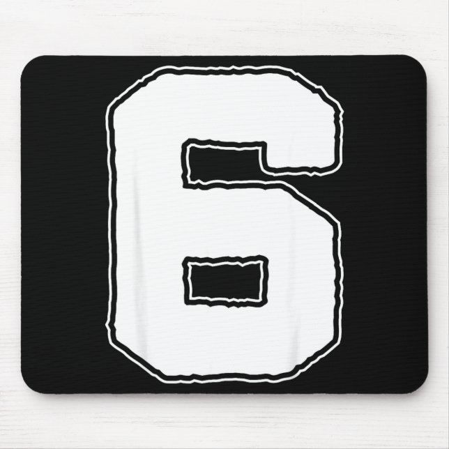 Mousepad Number 6 6th Birthday Boy Kids Six Year Old Happy  (Frente)