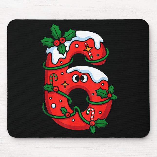 Mousepad Number 6 Santa Costume Meme Christmas Matching Cou (Frente)