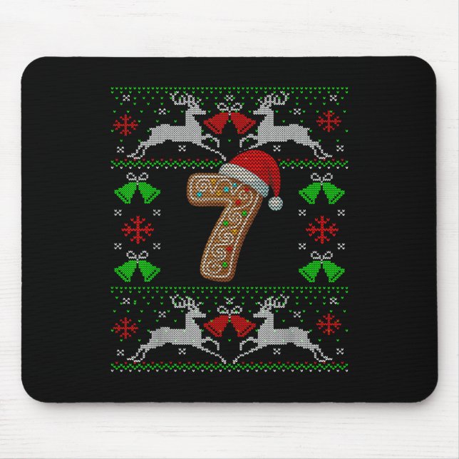 Mousepad Number 7 67 Meme Funny Ugly Xmas Christmas Sweater (Frente)