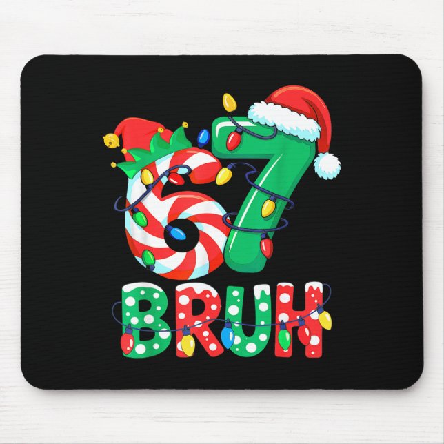 Mousepad Number 7 Funny Meme Saying 6 7 Six Seven Christmas (Frente)