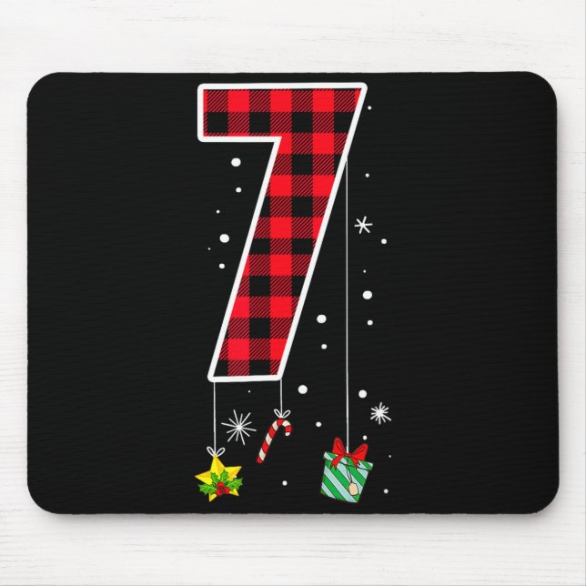 Mousepad Number 7 Funny Meme Saying 6 7 Six Seven Christmas (Frente)