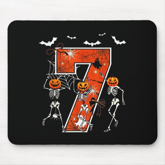 Mousepad Number 7 Six Seven Meme 6 7 Halloween Dancing Skel (Frente)