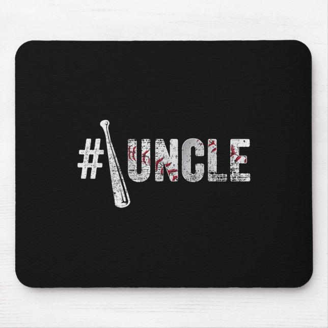 Mousepad Number One Baseball Uncle Fathers Day Funny Baseba (Frente)