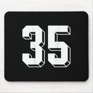 Mousepad Número 35 Byckside - Camisa de time retrô anos 80