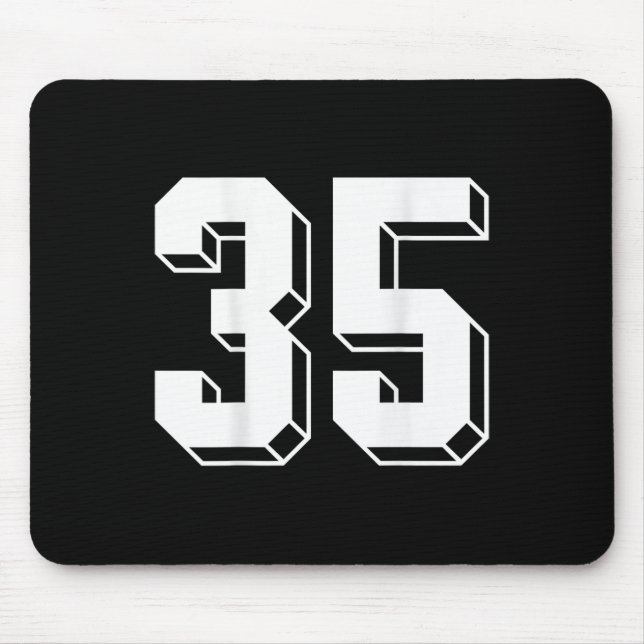 Mousepad Número 35 Byckside - Camisa de time retrô anos 80  (Frente)