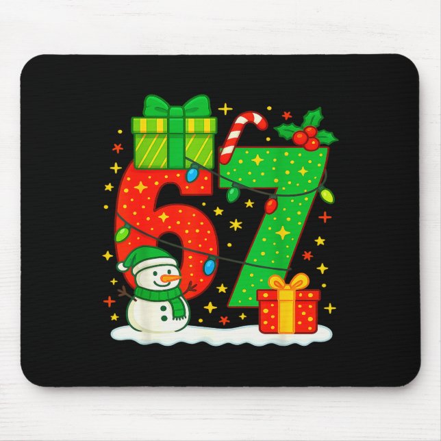 Mousepad Número 67 Meme Casal de Natal Correspondente 67 Se (Frente)
