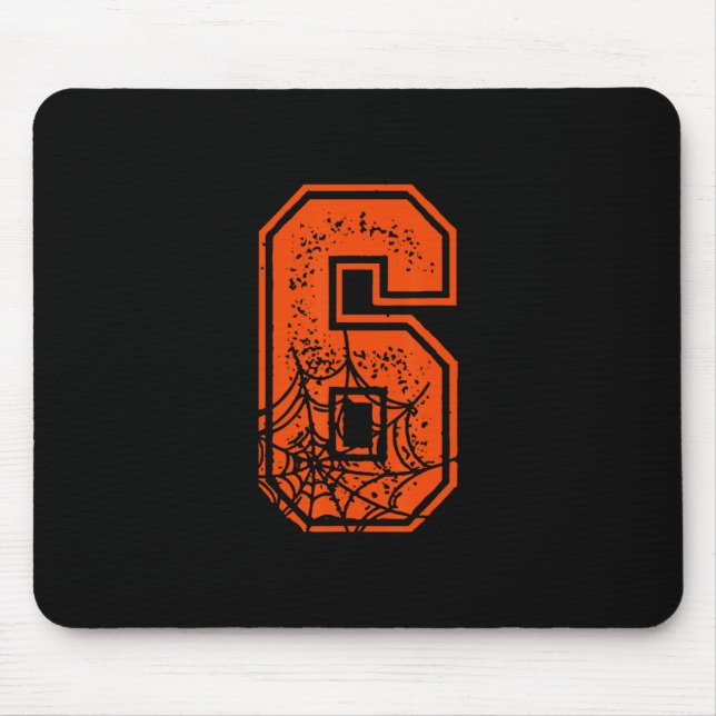 Mousepad Número 6 67 Meme Fantasia de Abóbora de Halloween  (Frente)