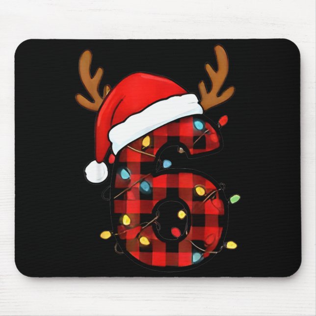 Mousepad Número 6 Correspondente ao Meme 67 Roupa de Natal  (Frente)