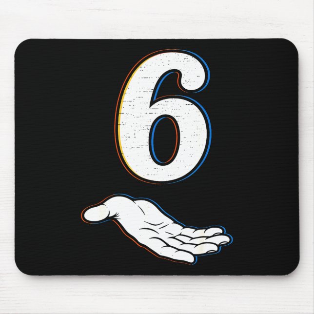 Mousepad Número 6 Fantasia de Halloween do Meme 67 Correspo (Frente)
