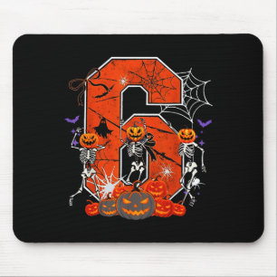 Mousepad Número 6 Seis Sete Meme 6 7 Halloween Esqueleto Da