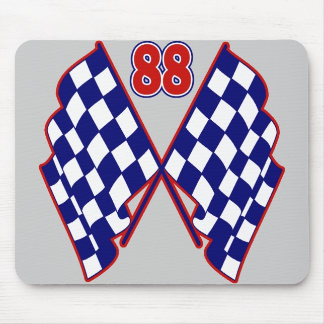 Mousepad Número 88 e bandeiras Checkered (Frente)