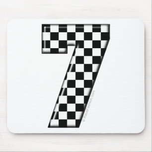 Mousepad número checkered da auto competência 7
