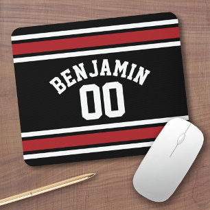 Mousepad Número de Nome Personalizado de Jersey do Black a