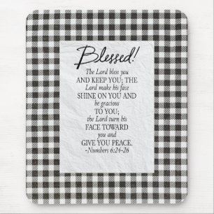 Mousepad Números 6:24–26 O Senhor te Abençoe Vintage Neutro