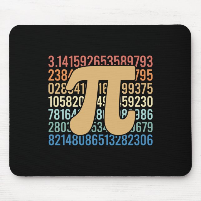 Mousepad Números da Equação Matemática Retro Pi-Day do Prof (Frente)