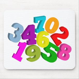 Mousepad números da matemática na cor