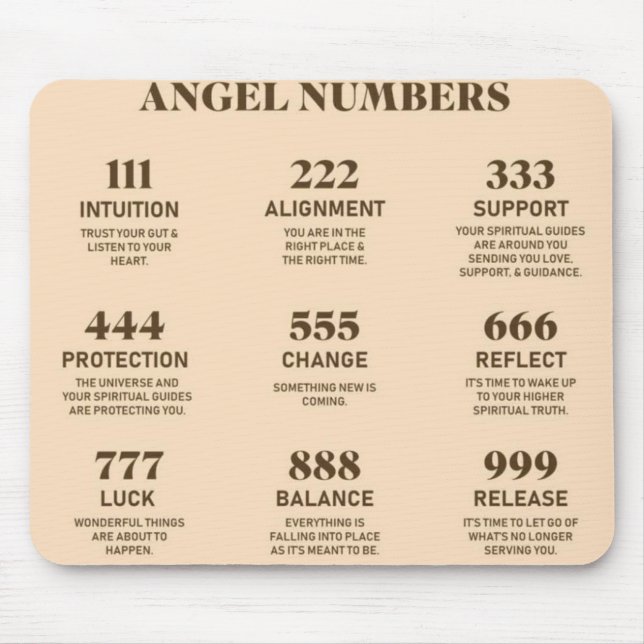 Mousepad Números de Anjo Espiritual (Frente)