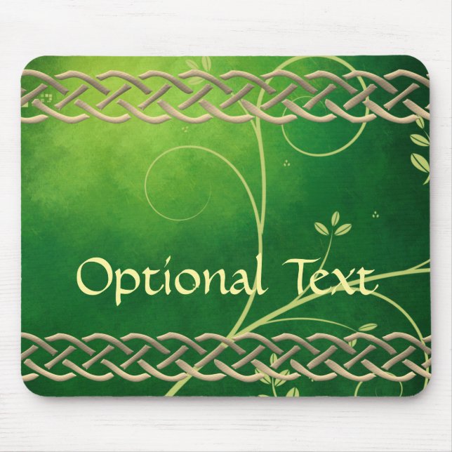 Mousepad Números e Folhas Verde Celtas (Frente)